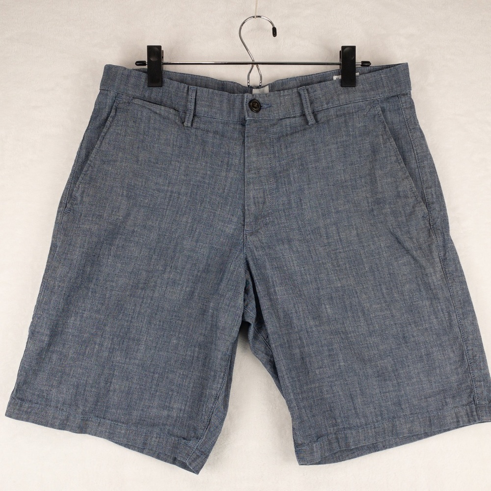Gap Shorts Mens Size 32 Blue Essential Khaki 10" Flat Front Classic Preppy